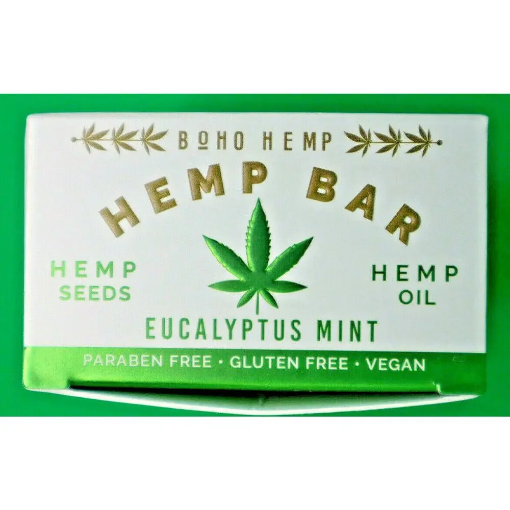 Boho Hemp Bar Soap Eucalyptus Mint with Hemp Seeds & Oil 10oz/283g